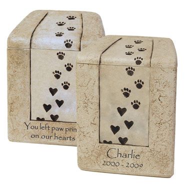 Stone You left pawprints on our hearts Urn