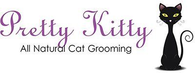 pretty kitty all natural cat grooming business logo