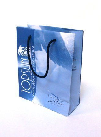 busta azzurra con logo Topsun