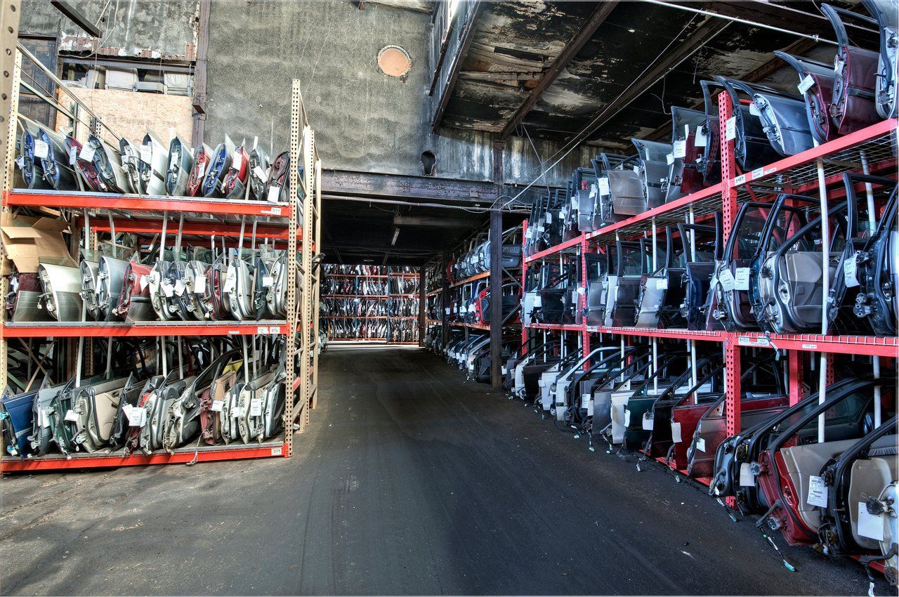 A warehouse filled with lots of motorcycle parts