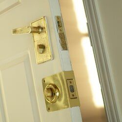 Close up of a door handle and lock — Commercial Roofing in Philadelphia, PA