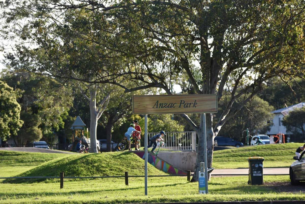 A Park with A Sign that Says ' Acacia Park ' on It — Hager Surveying In Kyogle, NSW