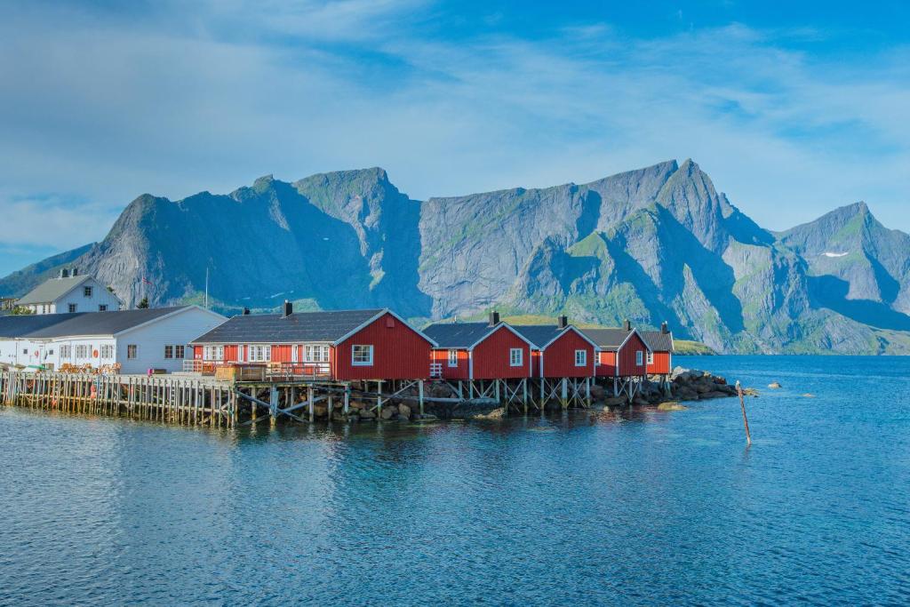 Lofoten huisjes in noord noorwegen