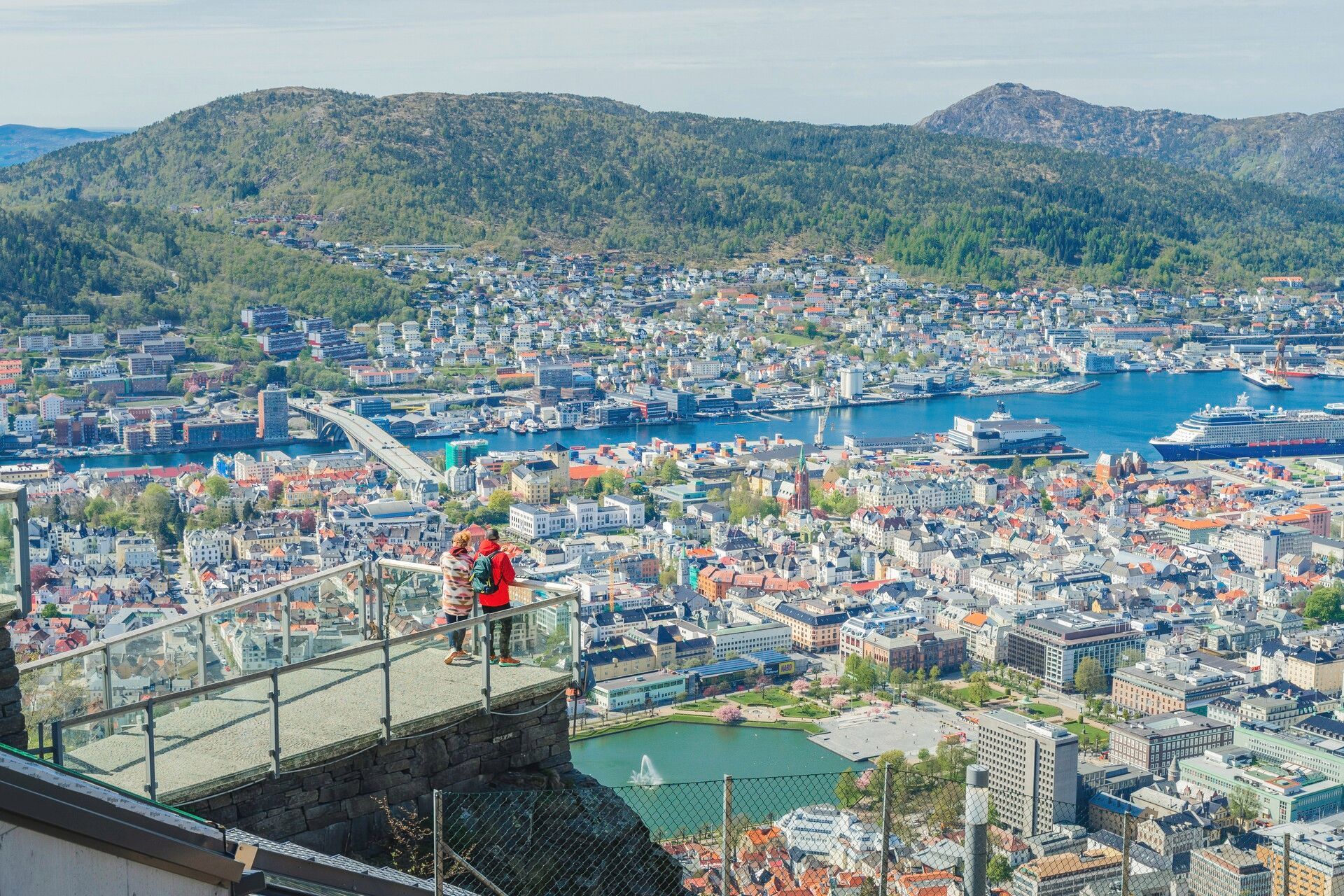 uitzicht over de stad Bergen in Noorwegen