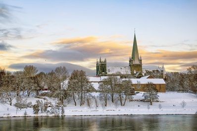 De Nidaros katherdaal in Trondheim, Noorwegen