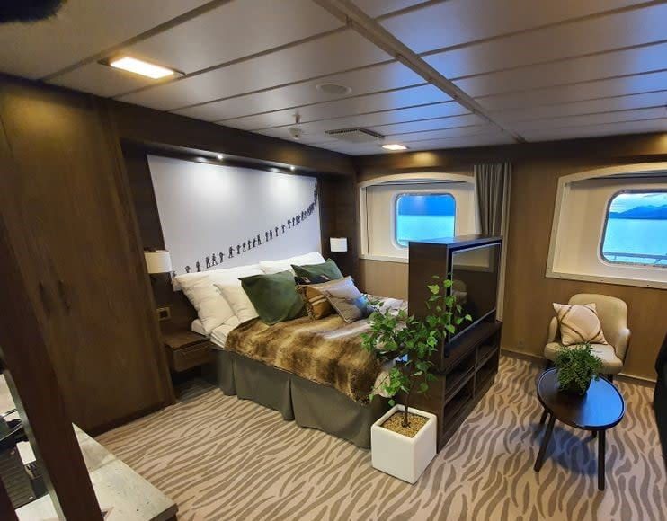 Bed van cabin Q4 op de MS Nordlys