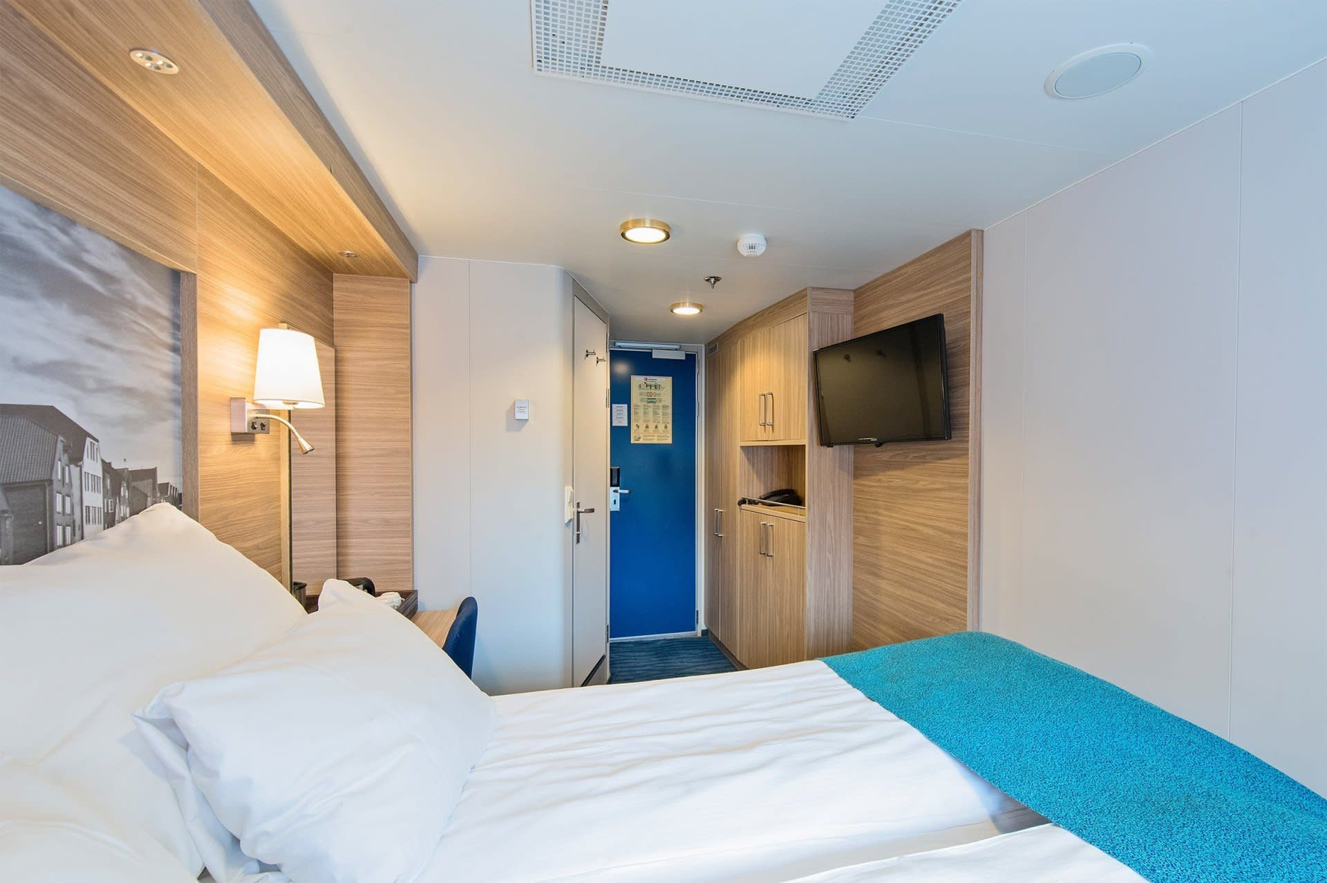 Bed van Cabin J2D op de MS Nordnorge