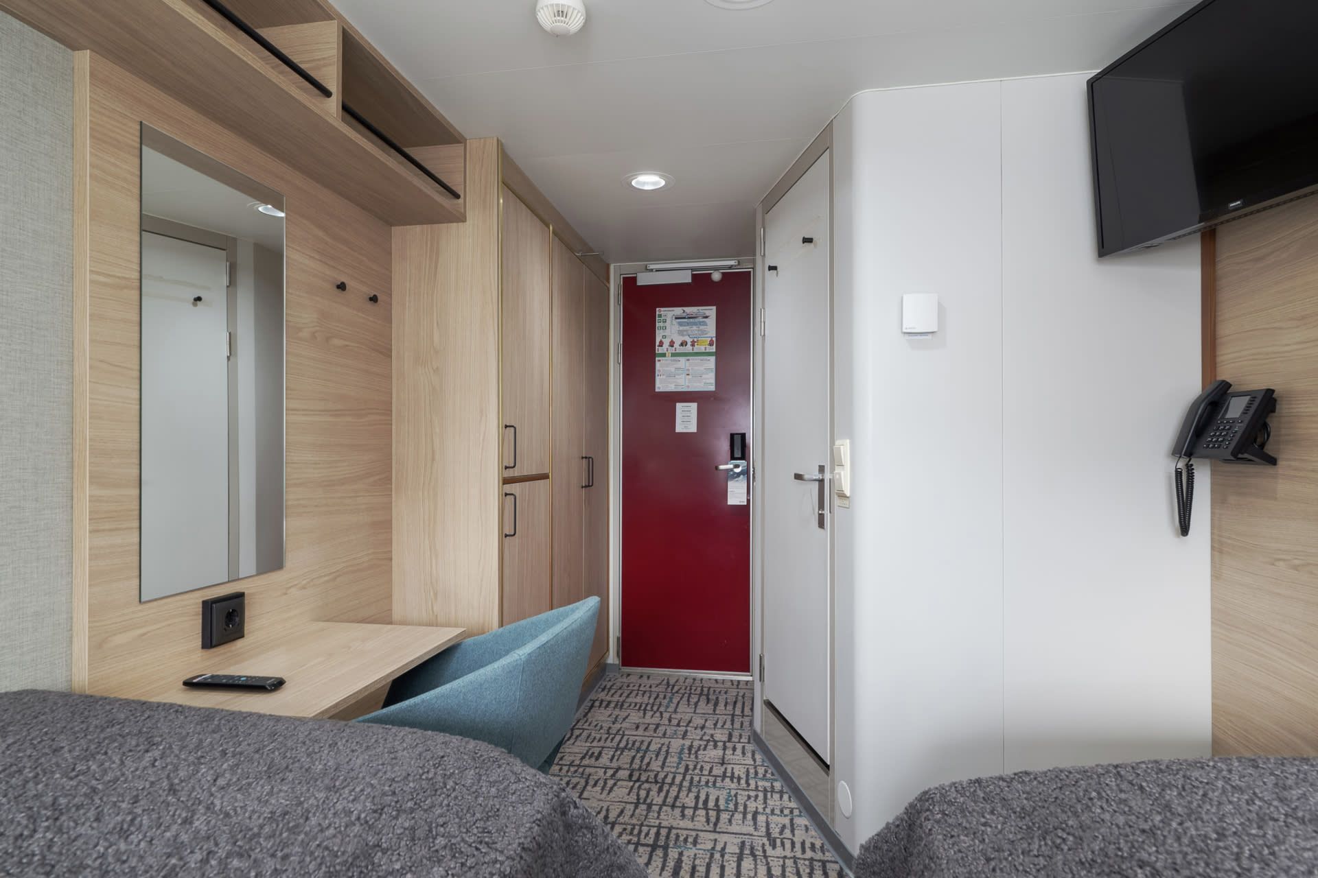 Deur van cabin N3 op de MS Nordnorge