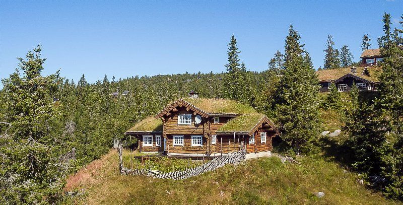 Blokhut op een berg in Noorwegen