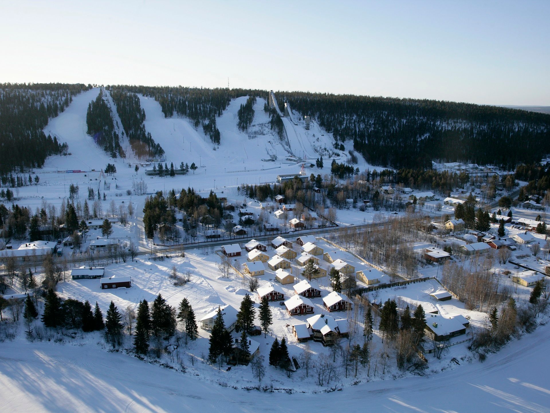 Overzicht over het skigebied van Rovaniemi