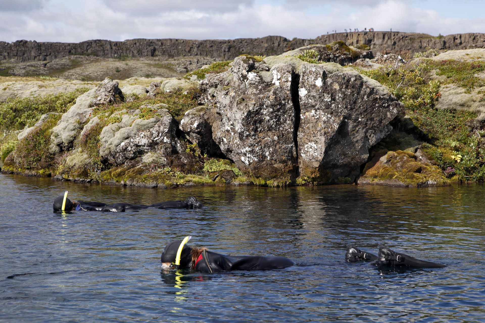 snorkelen op ijsland aan het opervlak