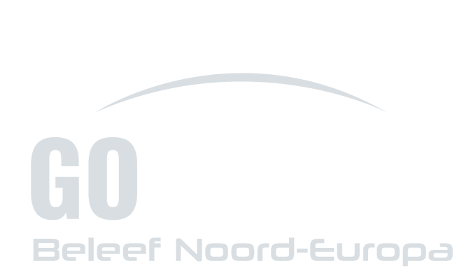 Een logo voor go beleef noord europa op een witte achtergrond