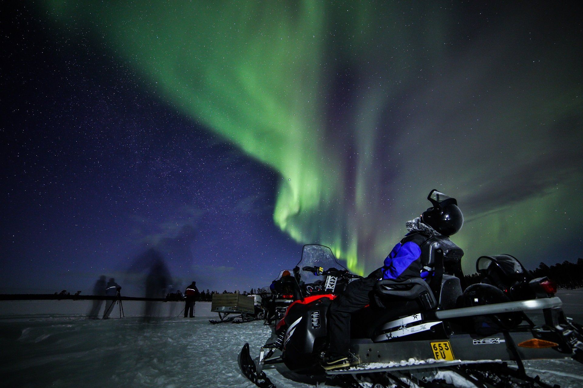 Tijdens een Noorderlicht activiteit in Lapland