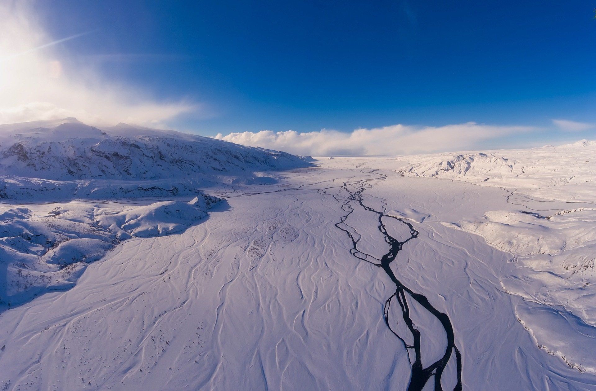 Landschap in de winter in IJsland