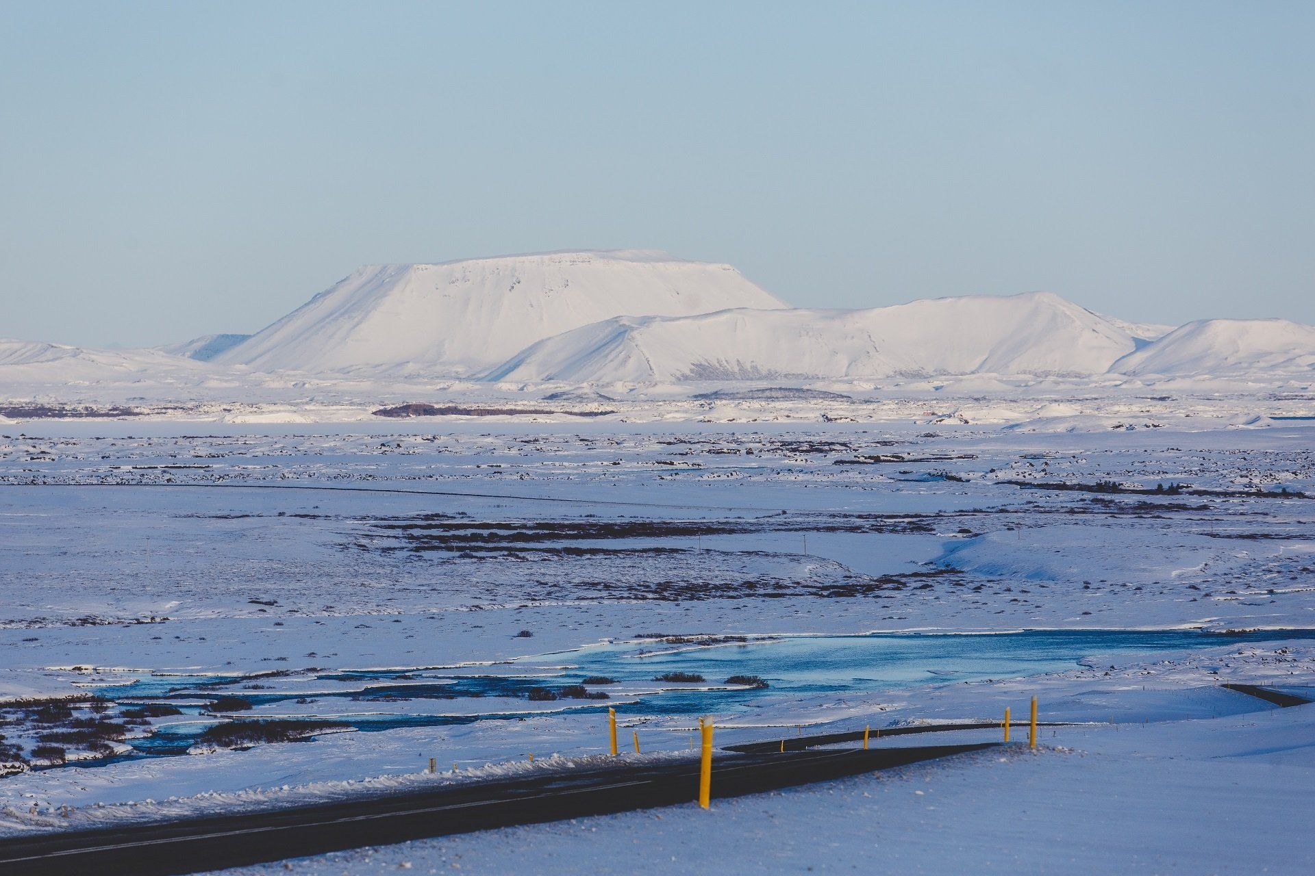 Panoramisch uitzicht in de winter in IJsland