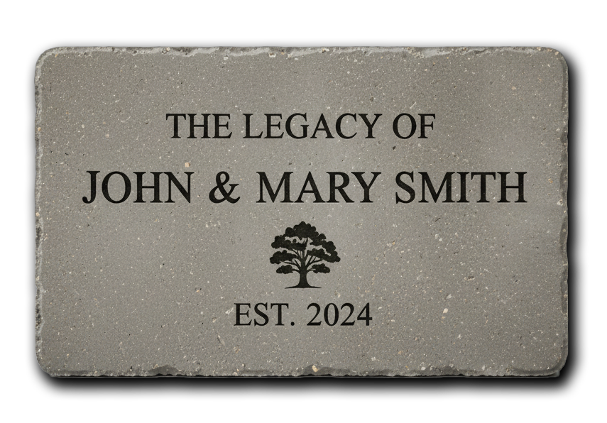 Gray engraved brick: