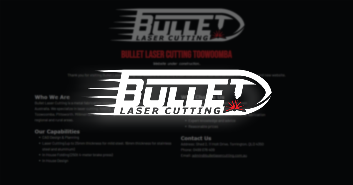 Precision Metal Fabrication Bullet Laser Cutting Toowoomba