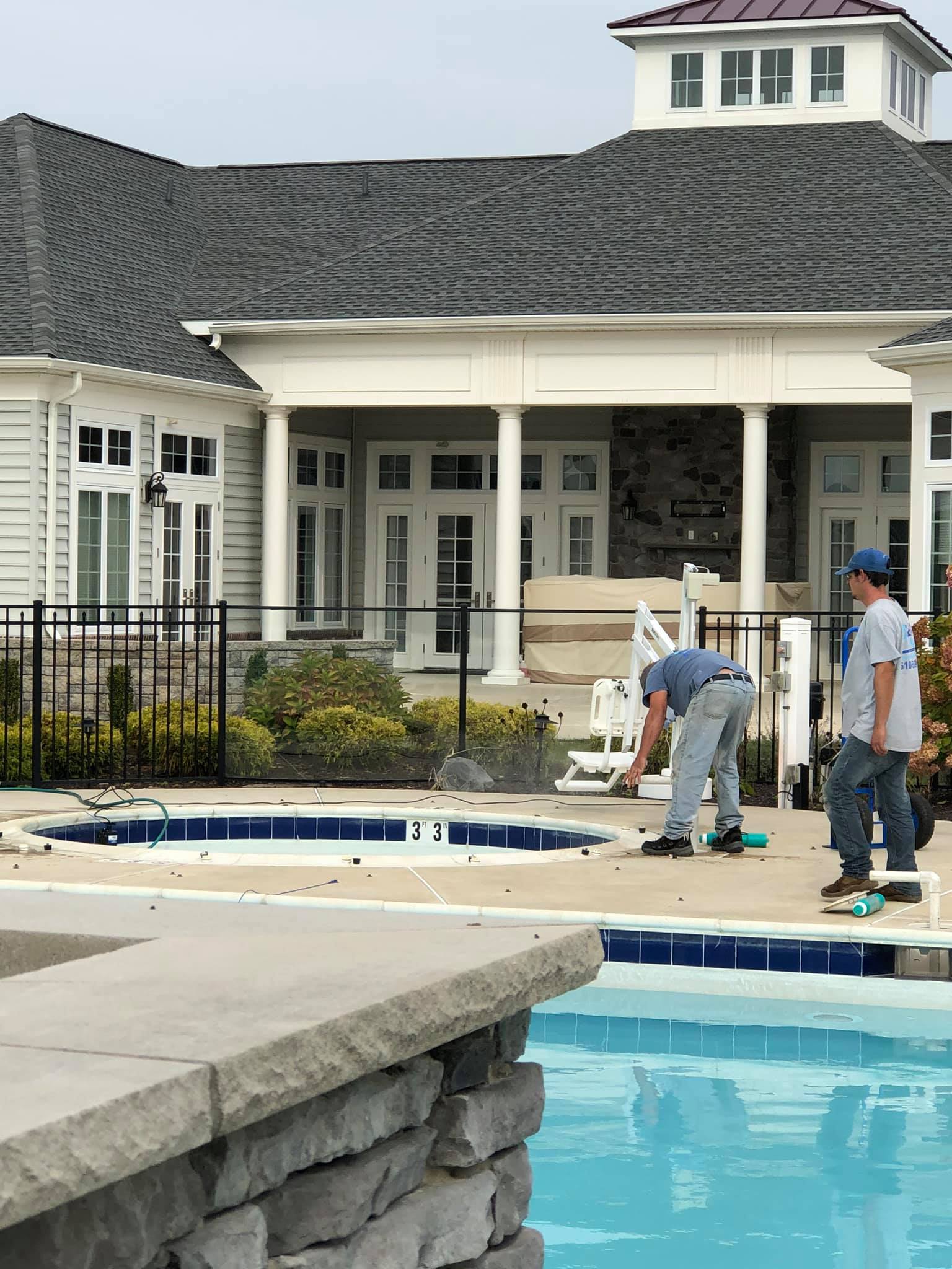 Men Repairing the Pool — Hellertown, PA — B&B Pools