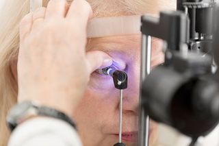 a senior undergoing glaucoma test