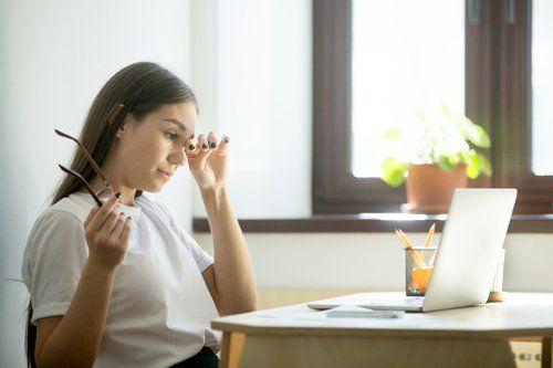 Woman Experiencing Eye Problem