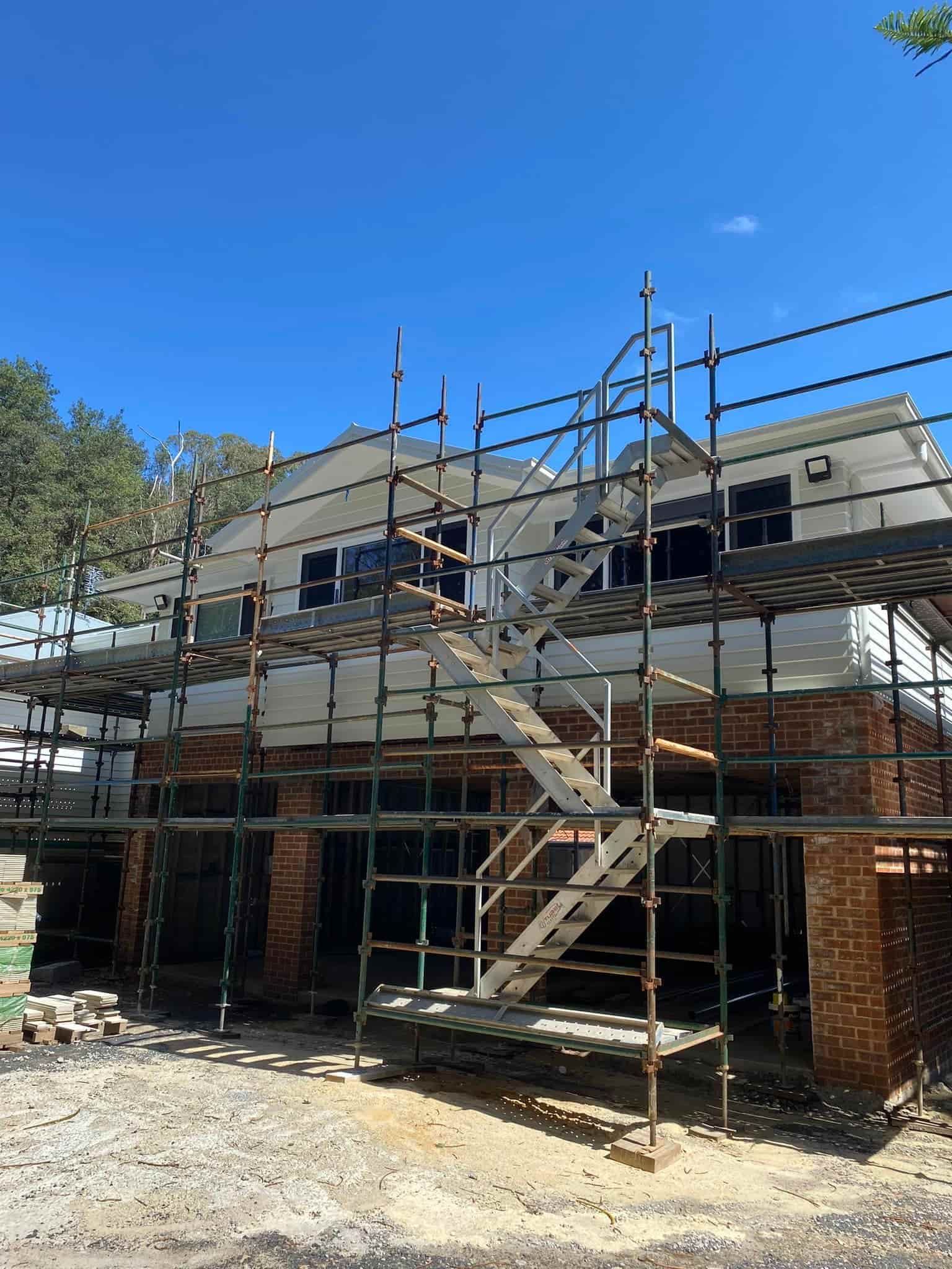 Scaffolding Around a Two-story House Under Construction — S D Maintenance In Kincumber, NSW