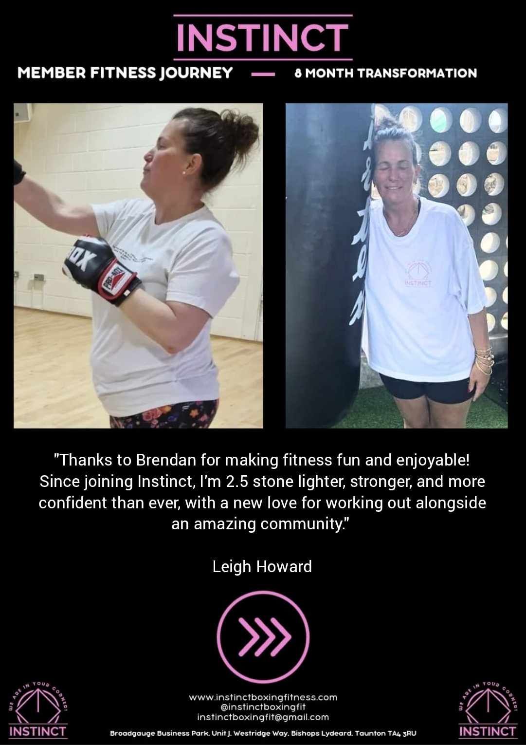 Leigh Client Transformation Success Story | Insting Boxing & Fitness