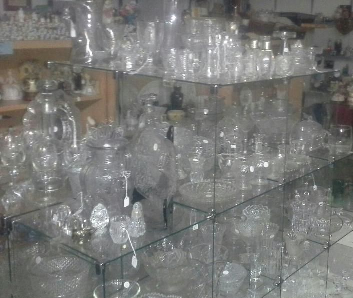 antique crystal and glasses