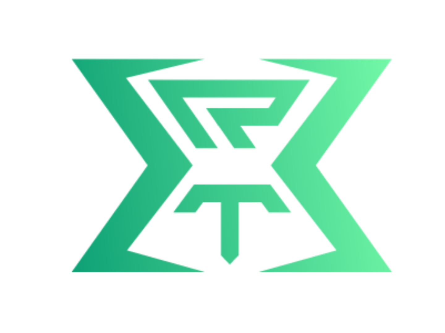 A green and white logo on a white background.