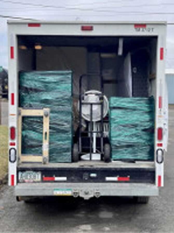 Packed items inside the moving truck