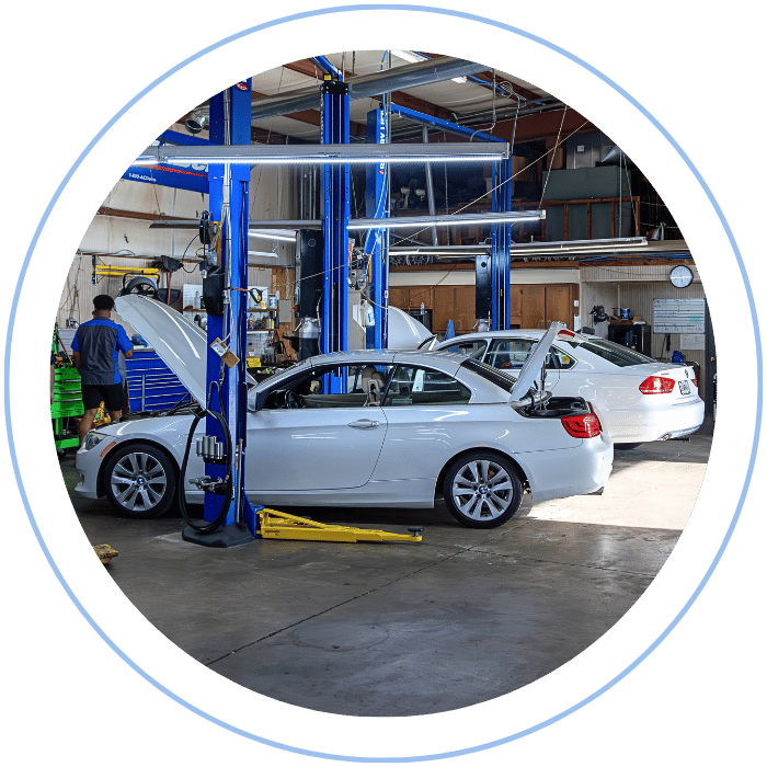 Fuel and ignition system diagnostics with vehicle in service bay