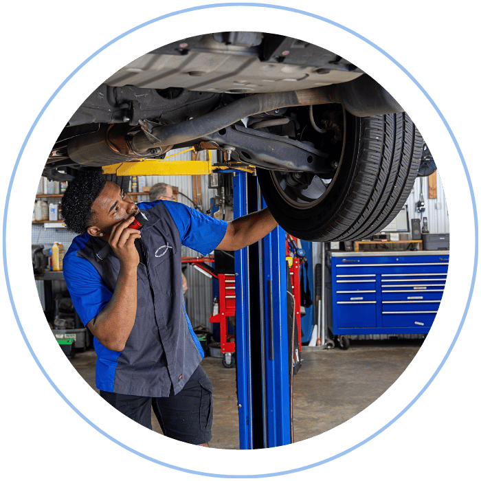 Pre-purchase vehicle inspection in progress at Tommy Mathewes Auto Repair