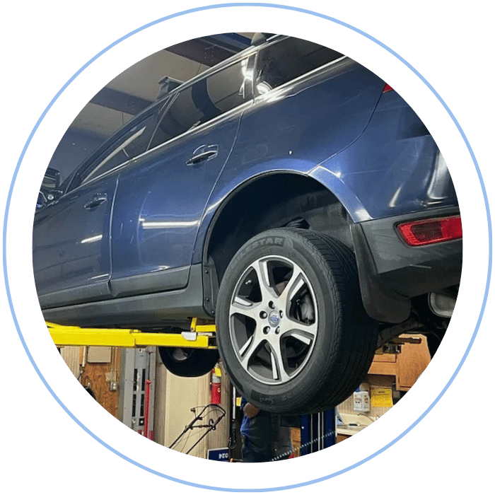 Shock and strut inspection with vehicle elevated on lift