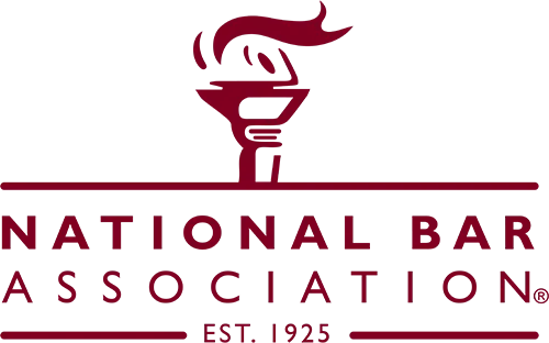 The national bar association logo has a torch on it.
