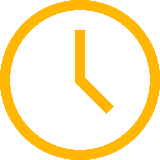 A yellow clock with a white circle around it