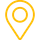 A yellow map pin with a circle in the middle on a white background.