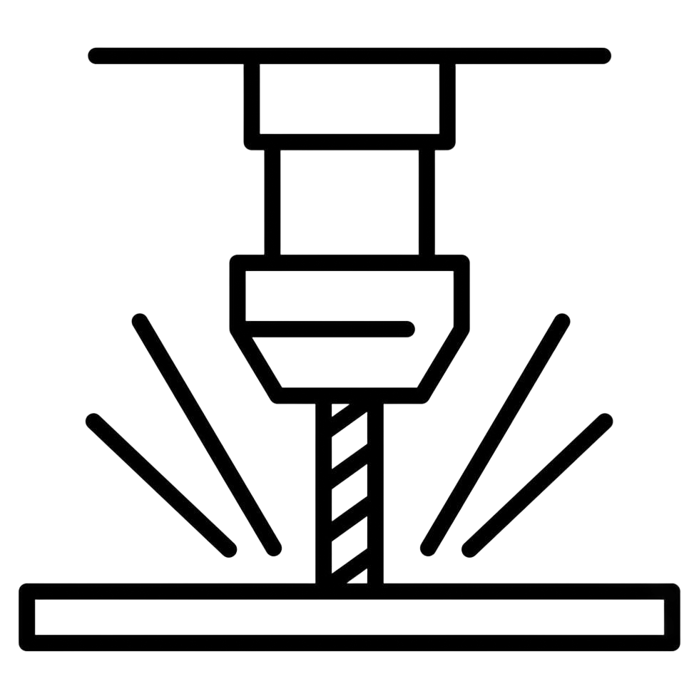 A line drawing of a wood lathe machine used for shaping wood.
