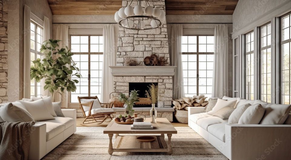 A living room with two couches , a coffee table , and a fireplace.