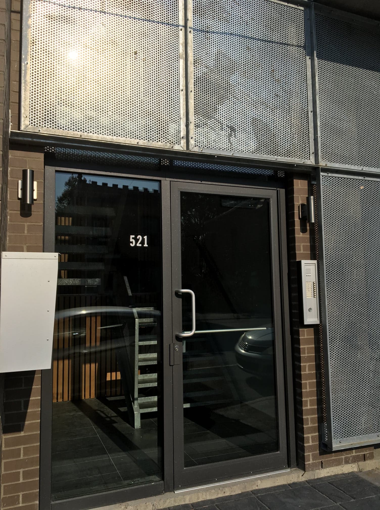 A door with the number 521 on it