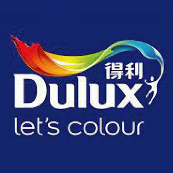 Dulux let's color 標誌位於藍色背景上。