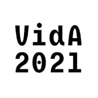 Un logotipo en blanco y negro para vida 2021 sobre un fondo blanco.