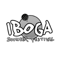 Un logotipo en blanco y negro para el festival de verano de iboga.