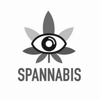 Un logotipo en blanco y negro para una empresa llamada spannabis.