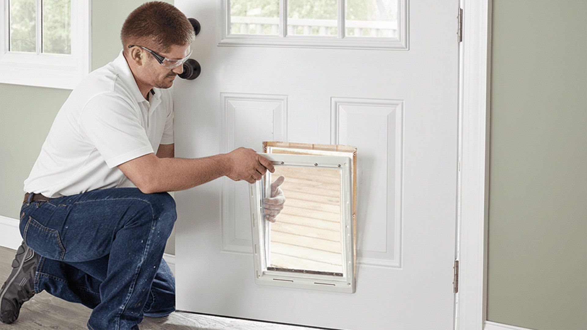 Pet Door Installed In Timber Door Coes Creek
