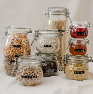 professionally organised jars for the pantry