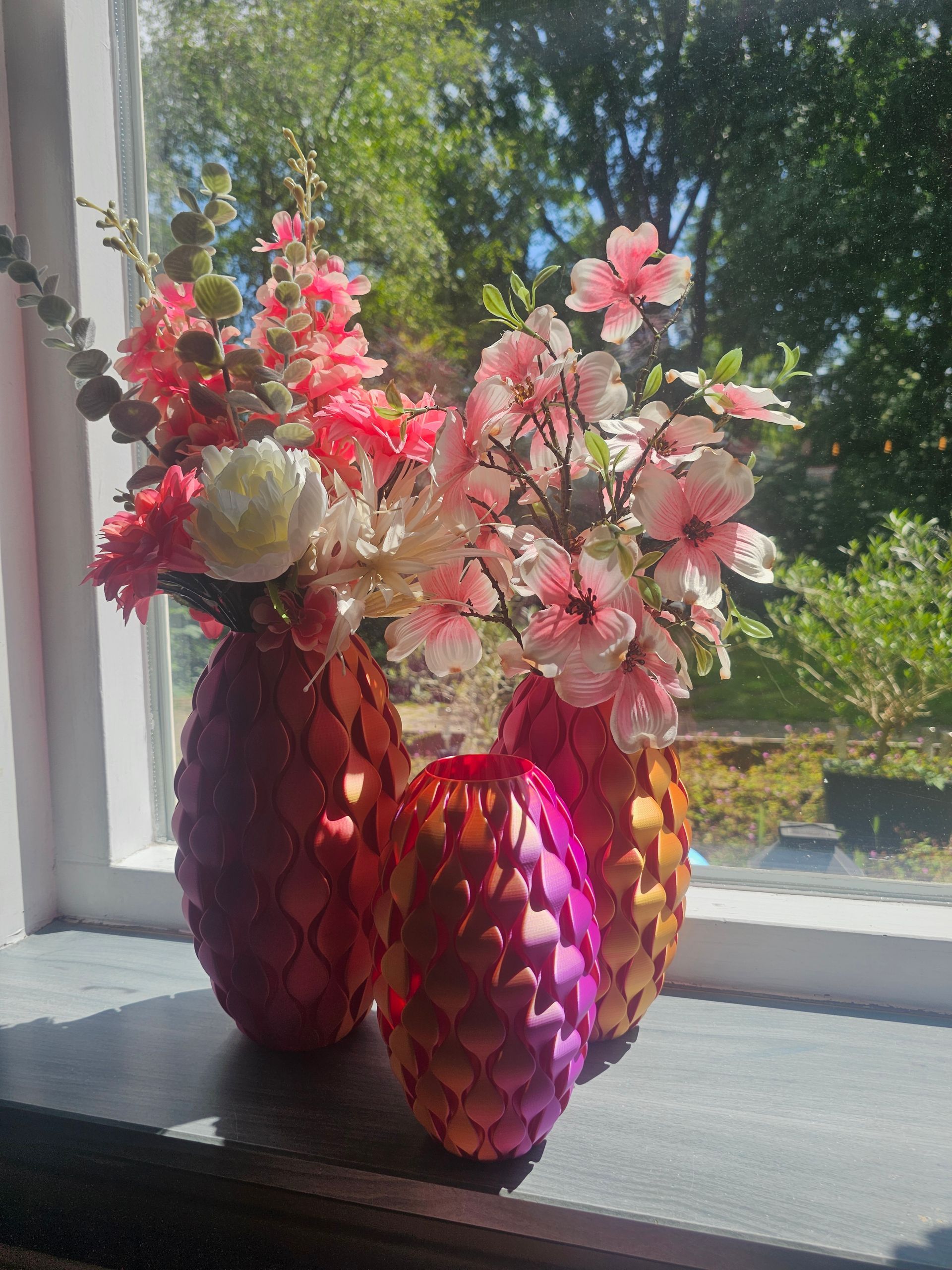 Droog/zijdebloemenvaas Cellara 18cm - 3D geprint - duurzaam - uniek