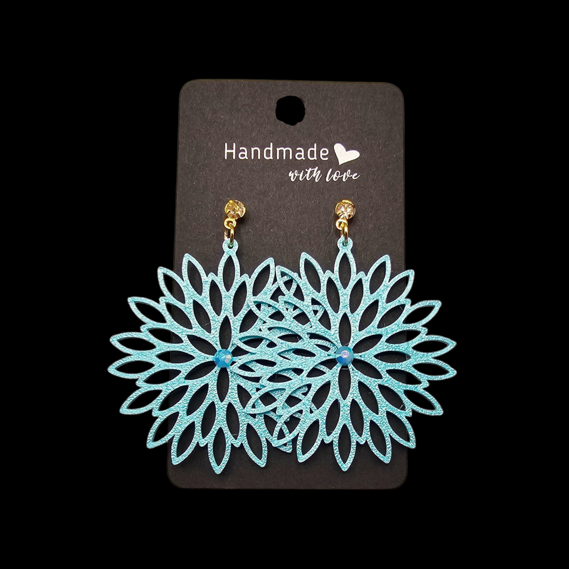 Bloom Shine grote bloem oorbel - goud en zilveren steker