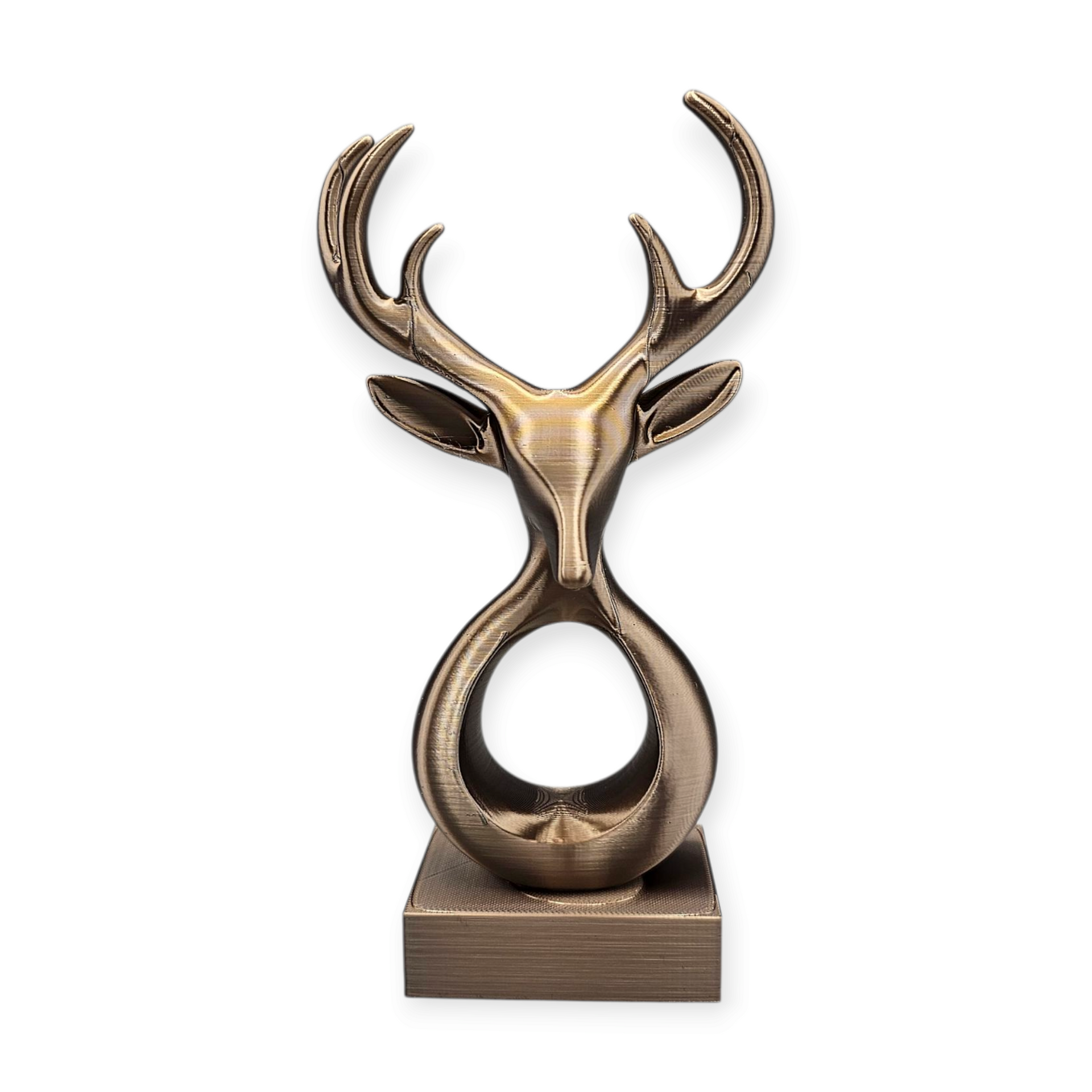 3D Geprinte Rendierbuste – Kopergoud - kunst - kerst