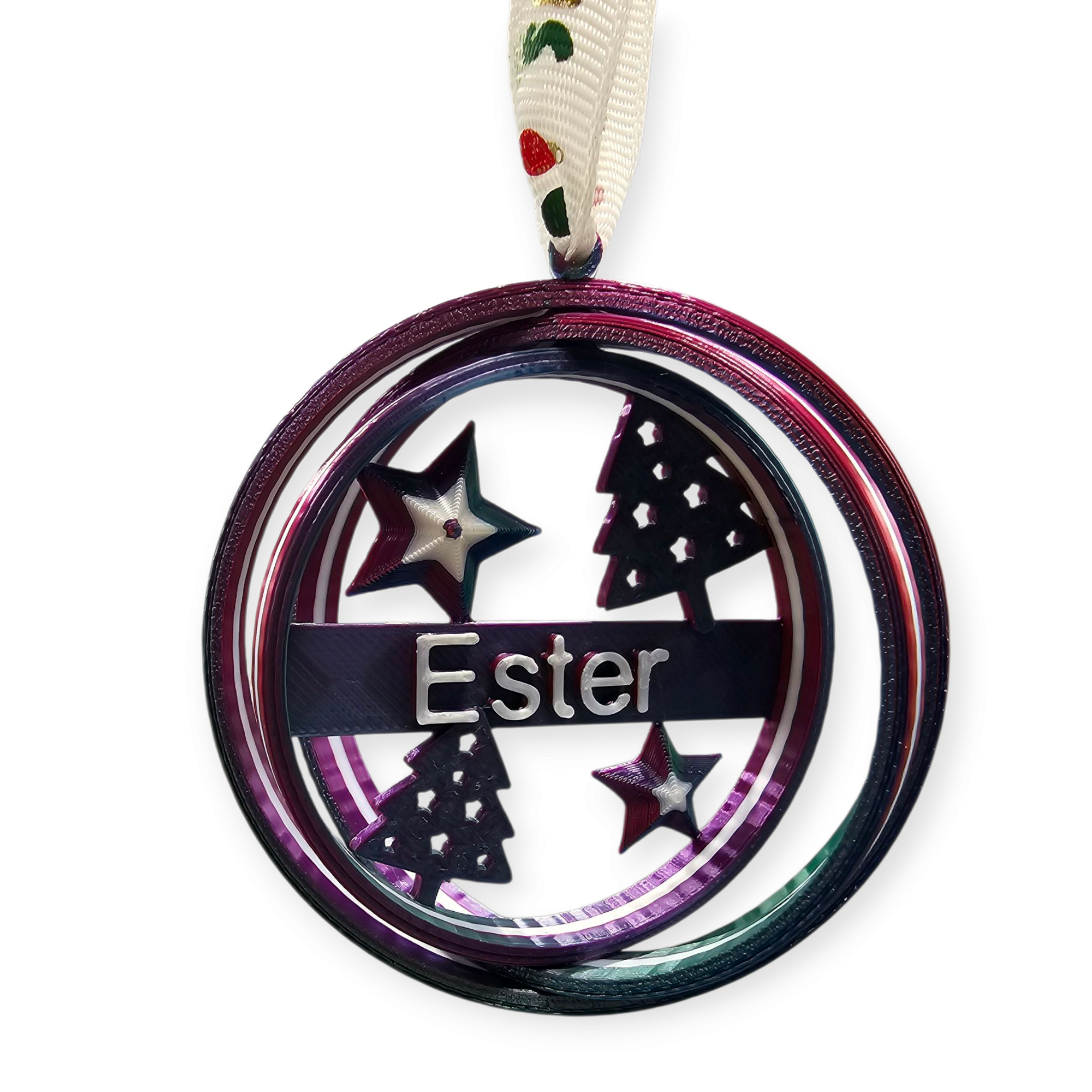 kerstbal ornament - draaiend - met naam - gepersonaliseerd