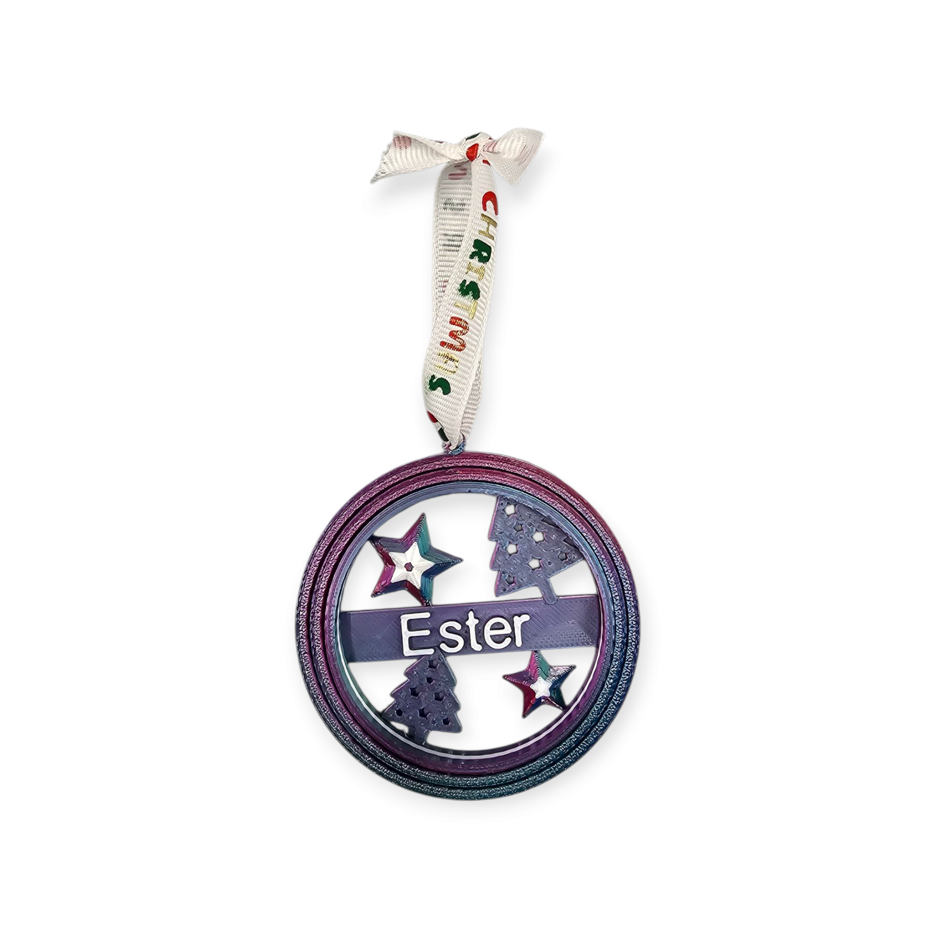 kerstbal ornament - draaiend - met naam - gepersonaliseerd
