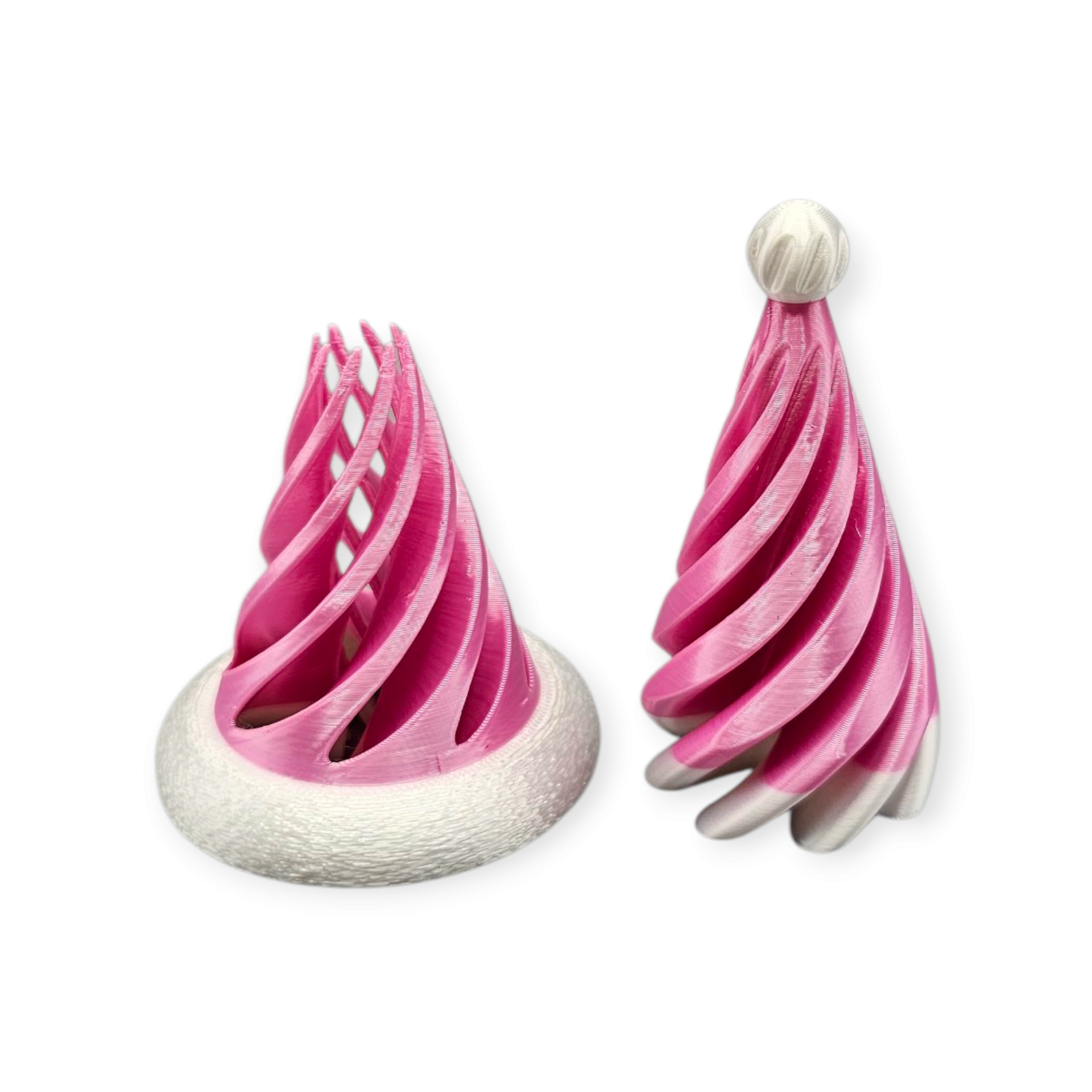 Kerstmuts Fidget Spiraal – Roze & Rood - stressverlichtend